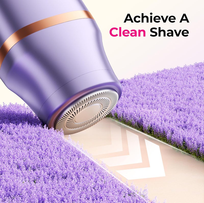 Kaphio Bikini Trimmer for Women Pubic Hair: 2 in 1 Electric Razors for Women - Rechargeable Electric Shaver - IPX7 Waterproof Lady Shaver for Travel & Shower Use (Purple-Gold) - Image 5